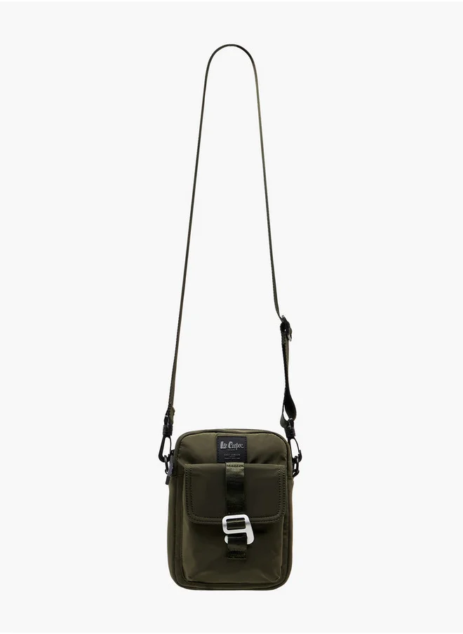 لي كوبر Solid Crossbody Bag with Zip Closure and Adjustable Strap