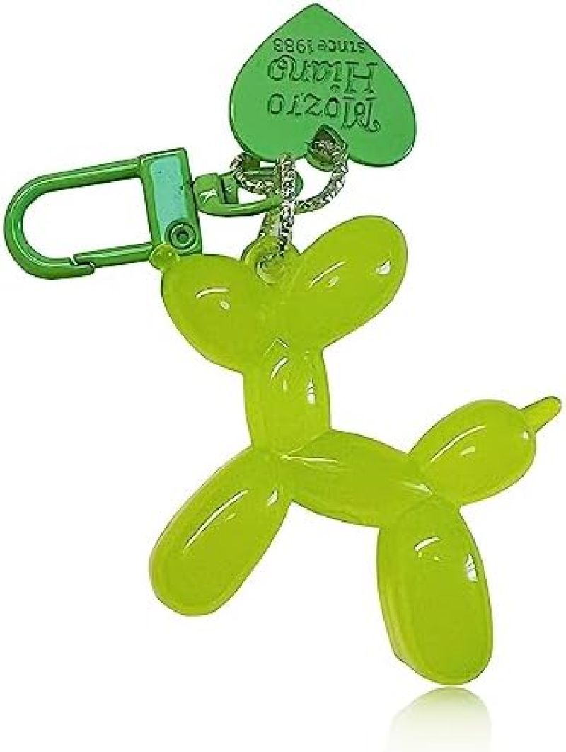 Green Epoxy Resin Dog Balloon Keychain - Premium Alloy Durable Key Ring for Women Girls Car Keys Bags - Cute Multifunctional Stylish Pendant for Home Decor - Image 1
