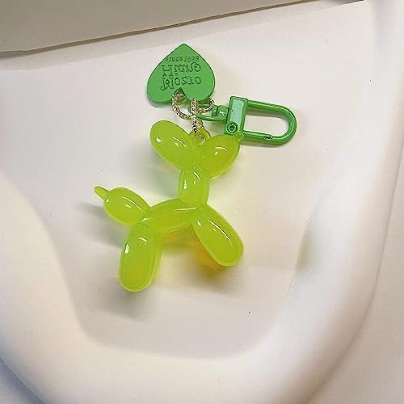 Green Epoxy Resin Dog Balloon Keychain - Premium Alloy Durable Key Ring for Women Girls Car Keys Bags - Cute Multifunctional Stylish Pendant for Home Decor - Image 4
