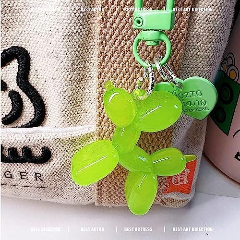 Green Epoxy Resin Dog Balloon Keychain - Premium Alloy Durable Key Ring for Women Girls Car Keys Bags - Cute Multifunctional Stylish Pendant for Home Decor - Image 5