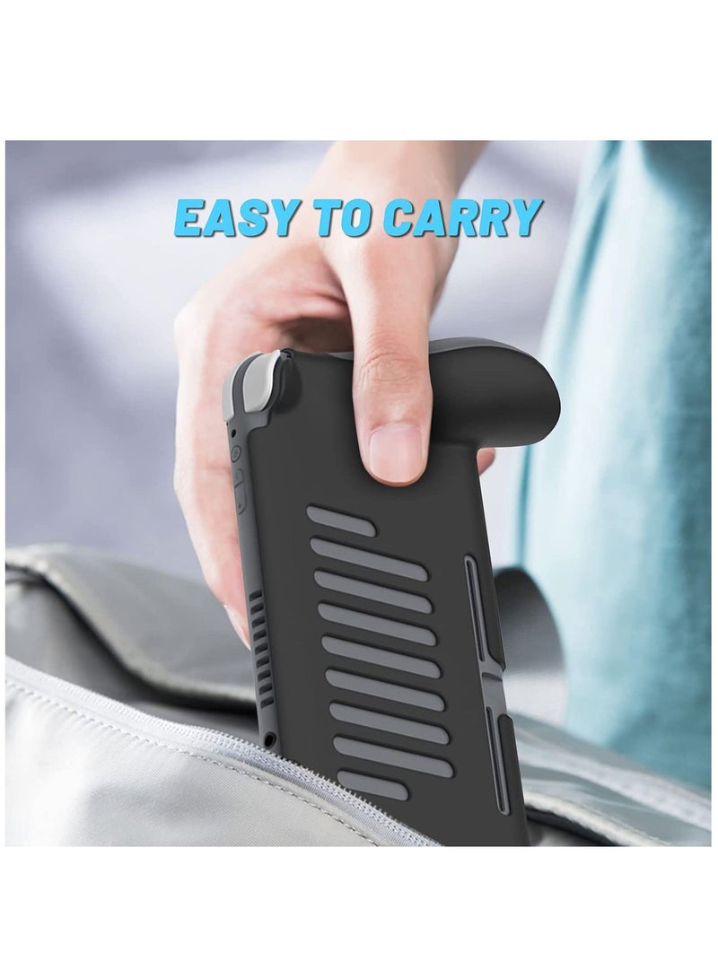 KASTWAVE Hand Grip Compatible with Nintendo Switch Lite, Ergonomic Comfort Handheld Protective Case Portable Cover Accessories for Nintendo Switch Lite with 2 Glass Screen Protectors and Thumb Caps  - Image 4