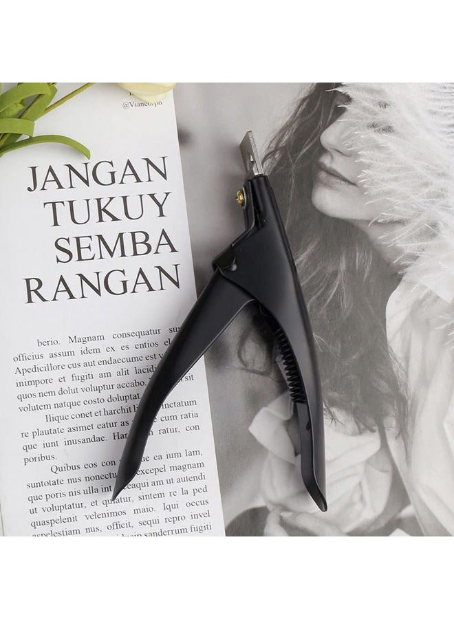 SUMAJU Professional Acrylic False Nail Clippers for Acrylic Nails, Black Nail Tip Cutter Nail Manicure Tool for Salon Home Nail Art - Image 2