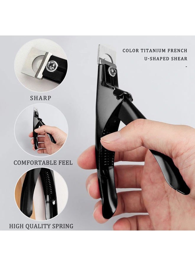 SUMAJU Professional Acrylic False Nail Clippers for Acrylic Nails, Black Nail Tip Cutter Nail Manicure Tool for Salon Home Nail Art - Image 4