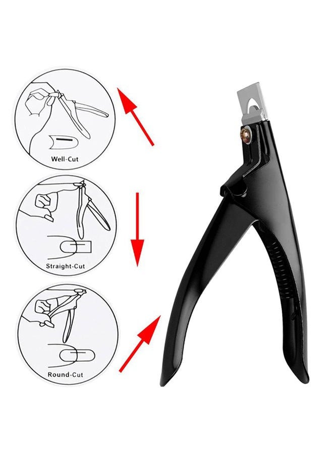 SUMAJU Professional Acrylic False Nail Clippers for Acrylic Nails, Black Nail Tip Cutter Nail Manicure Tool for Salon Home Nail Art - Image 5