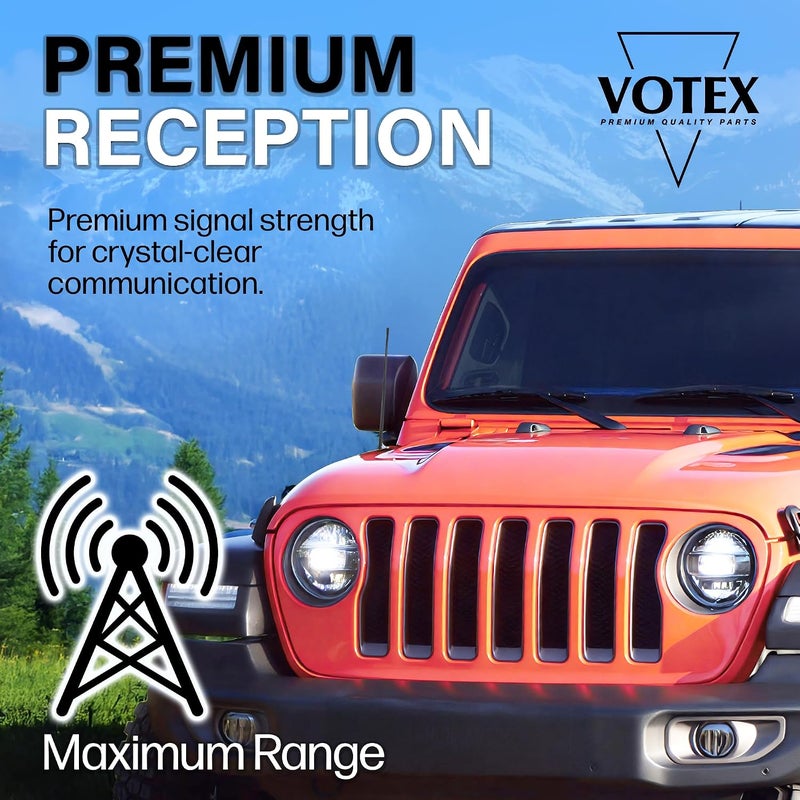 Votex - ملحق هوائي مطاطي مرن لجميع التضاريس بطول 13 بوصة - قلب داخلي من الفولاذ الزنبركي - Image 2
