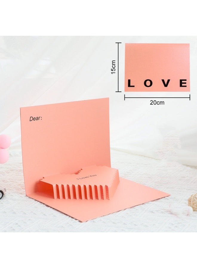 Generic 3D Pink Pop-Up Heart Greeting Card with Envelope – Romantic Love Card for Valentine’s Day, Wedding, Anniversary & Special Occasions (1pc) - Image 3