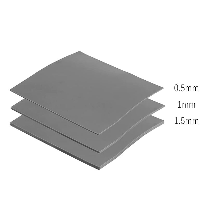 OwlTree 3 Pack Thermal Pad,100x100mm 0.5mm 1mm 1.5mm Highly Efficient Thermal Conductivity 12.8W/mK,Heat Resistant Silicone Grease Thermal Pads for Laptop Heatsink CPU GPU SSD IC LED Cooler - Image 2