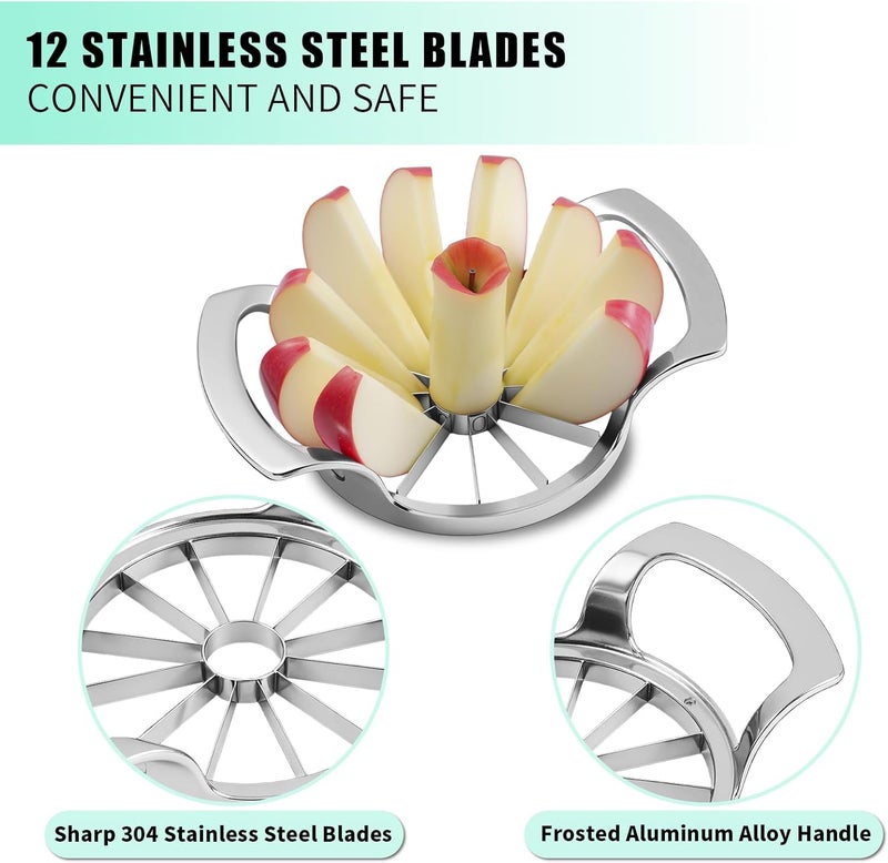 LIIGEMI Apple Slicer, 4.75-Inch 12 Blade Extra Large Apple Slicer and Corer，Heavy Duty Apple Cutter and Divider，Easy to Use, Time-Saving. - Image 4
