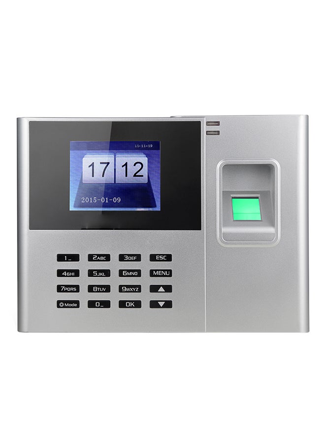Employee Biometric Fingerprint Password Attendance Machine Silver