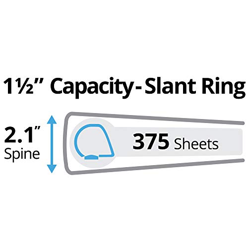 Avery Durable View 3 Ring Binder, 1-1/2 Inch Slant Rings, 1 Green Binder (17835) - Image 2