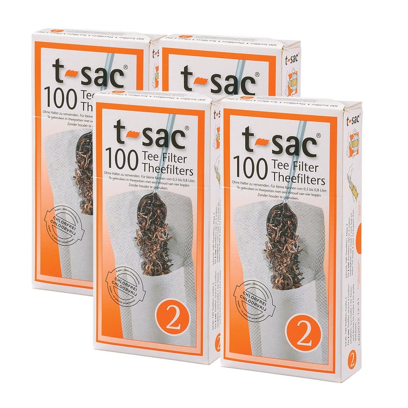 T-Sac Tea Filter Bags, Disposable Tea Infuser, Number 2-Size, 2 to 4-Cup Capacity, Set of 400 # 2, 400 Ct.