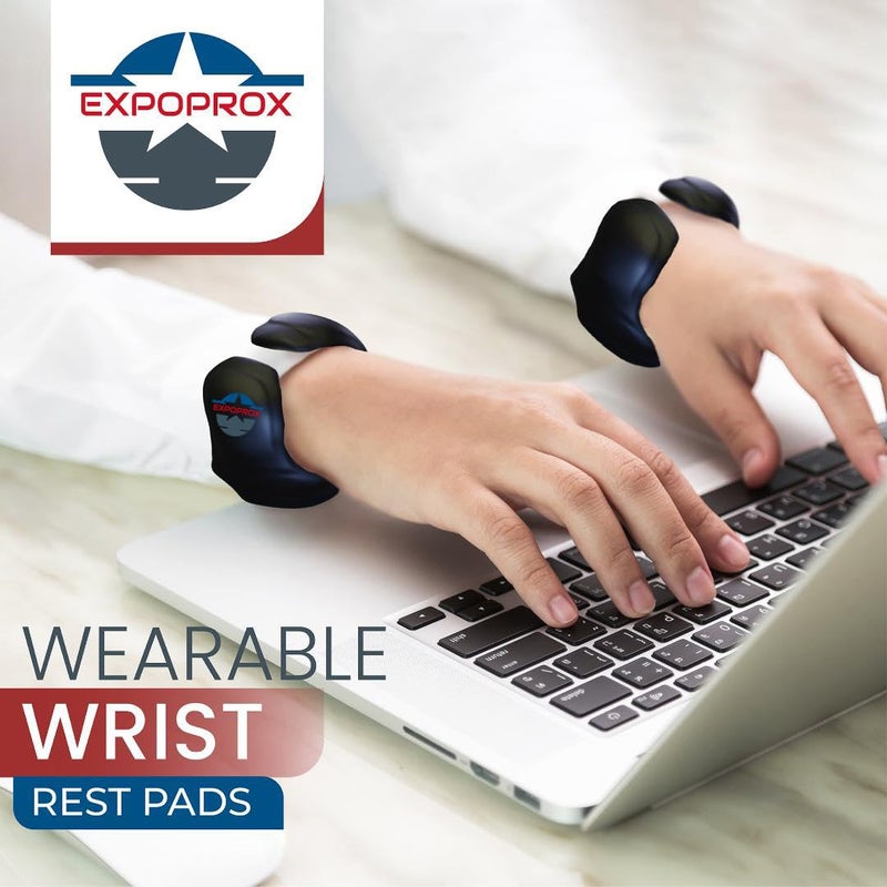 EXPOPROX Wearable Gaming Wrist Rest for Keyboard, Mouse pad, Laptop, and PC Work or Gamer Support. (Black, X-XL) - Image 2