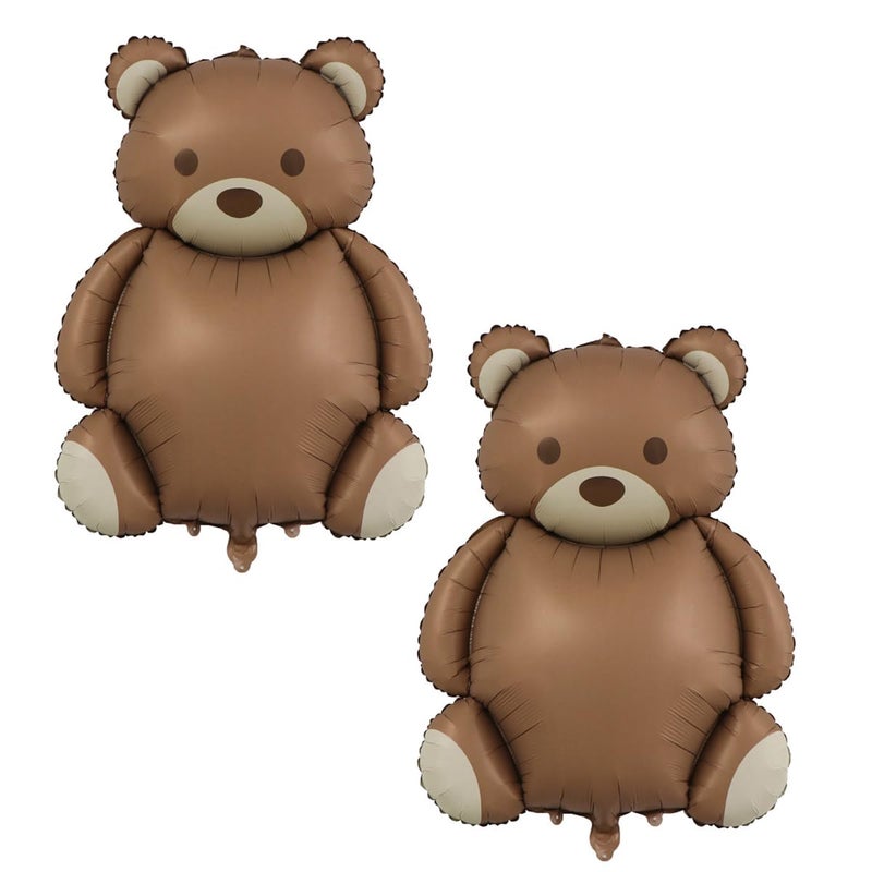 Yeodong Bear Balloons Large Brown Bear Foil Balloons Baby Show Birthday Party Decoration 2 Pieces - Image 2