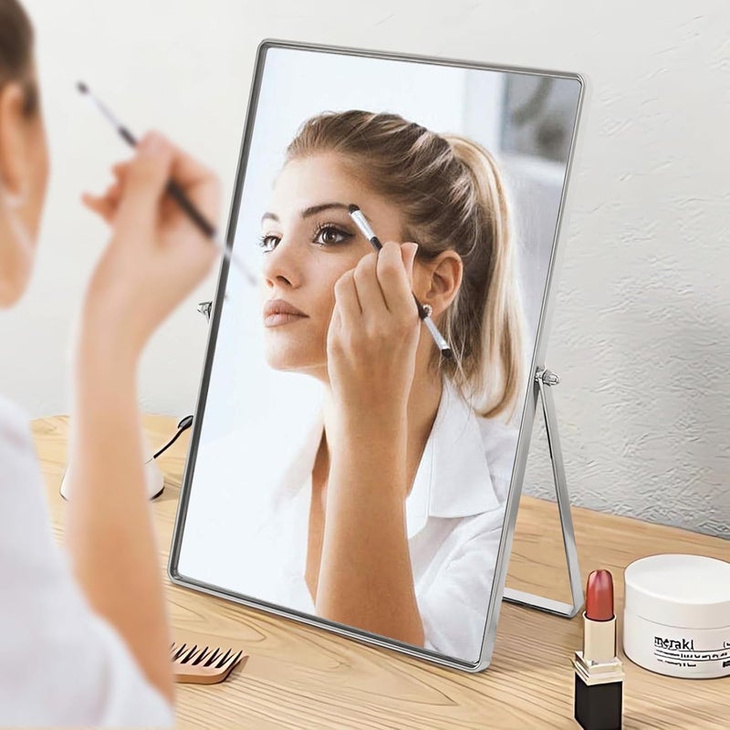 Gosider Vanity Desk Table Mirror Rectangular Makeup Mirror Single-Sided 90°Swivel Countertop Mirrors 30x22cm High-Definition Makeup Desk Mirror for Dresser Living Room Bedroom Office Large - Image 3