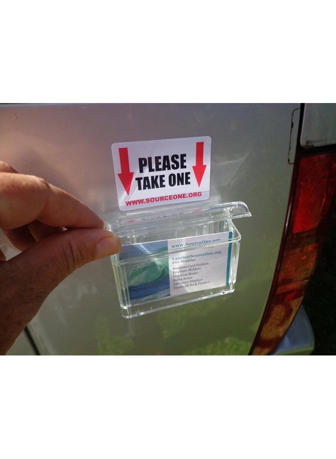 SOURCEONE.ORG Source One Premium Outdoor Business Card Holder Peel and Stick Clear Unbreakable" Take One" Sticker Included - Image 4