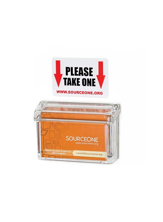 SOURCEONE.ORG Source One Premium Outdoor Business Card Holder Peel and Stick Clear Unbreakable" Take One" Sticker Included - Image 1