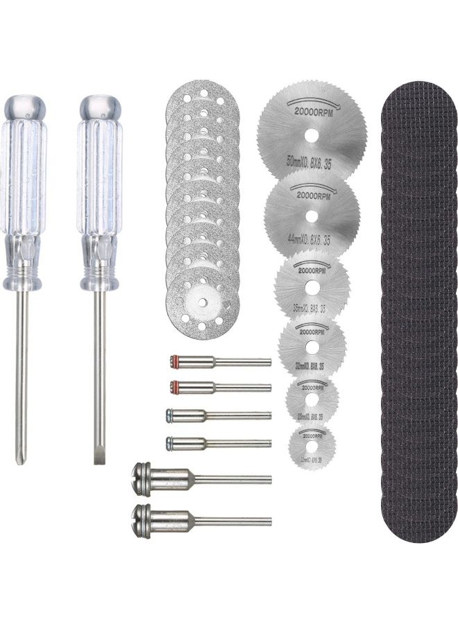 45-Piece Saw Blade Cutting Disc Set Silver/Black/Clear - Image 1