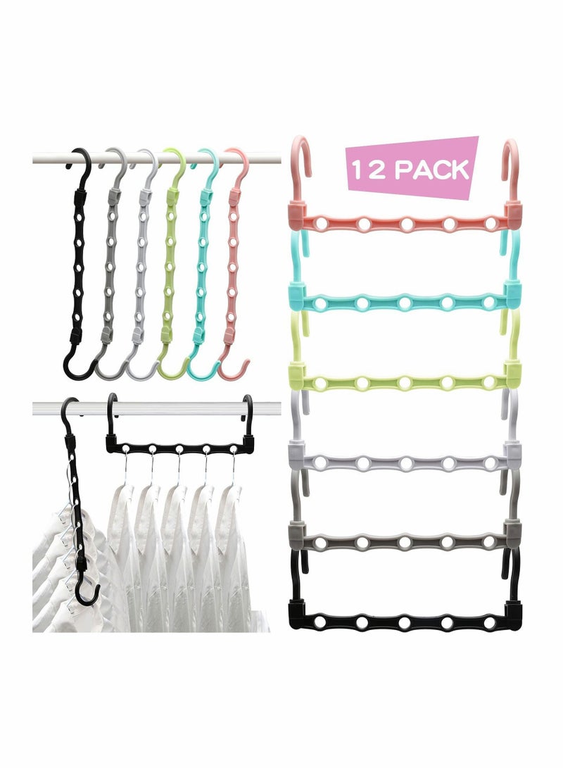 SYOSI Closet Organizers and Storage, 12 Pack Sturdy Closet Organizer Hanger for Heavy Clothes, Closet Storage Space Saving Hangers, Magic Closet Organization Clothe Hanger, College Dorm Room Essentials - Image 1
