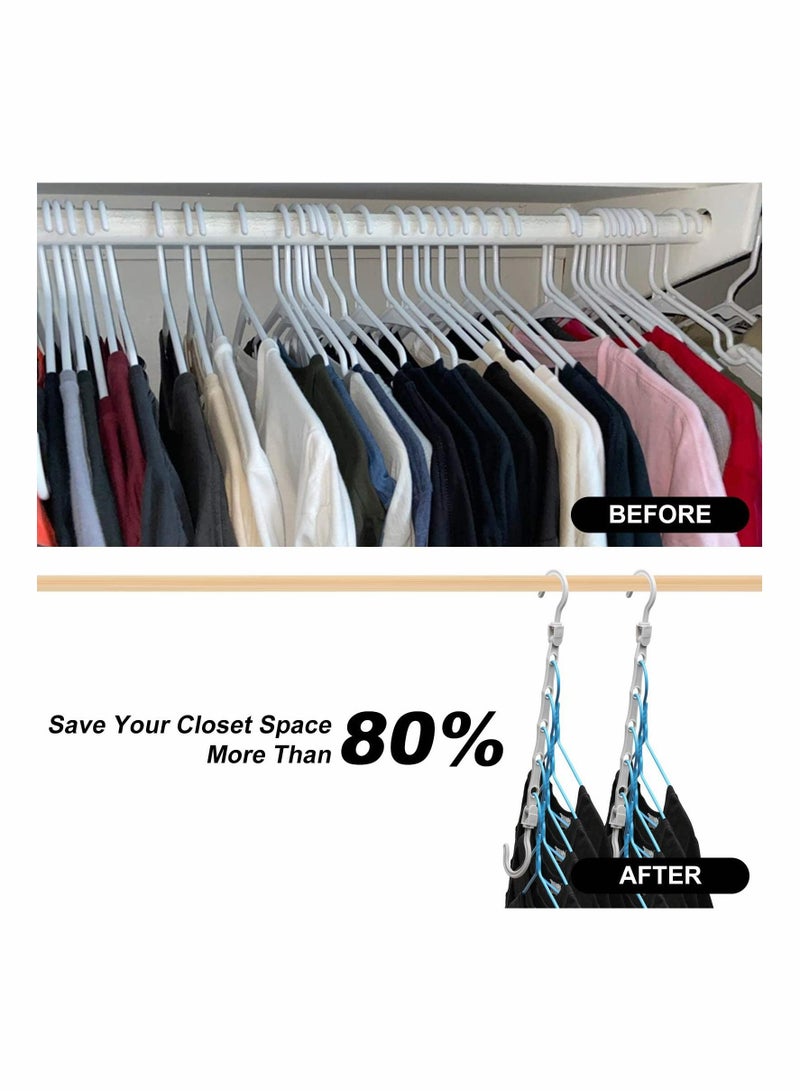 SYOSI Closet Organizers and Storage, 12 Pack Sturdy Closet Organizer Hanger for Heavy Clothes, Closet Storage Space Saving Hangers, Magic Closet Organization Clothe Hanger, College Dorm Room Essentials - Image 2