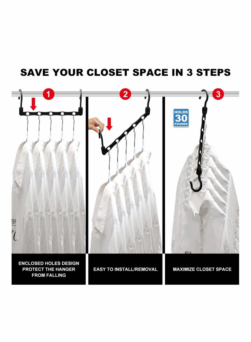 SYOSI Closet Organizers and Storage, 12 Pack Sturdy Closet Organizer Hanger for Heavy Clothes, Closet Storage Space Saving Hangers, Magic Closet Organization Clothe Hanger, College Dorm Room Essentials - Image 3