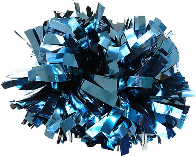 Danzcue 6 Inches Metallic Cheerleading Pom Pom with Baton Handle Pack of 2 - Image 1