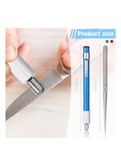 Excefore 2 Pieces Diamond Retractable Knife Sharpener Honing Steel Sharpening Rod for Kitchen Outdoor Serrated Stick Tools (Blue, Silver)  - Image 4