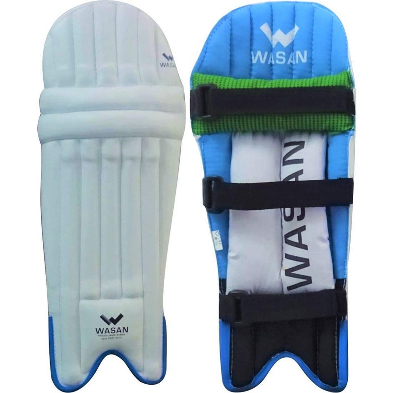 Wasan Cricket Batting Legguard Pads XXS | Kids Cricket Pads RH & LH | Boys 4–8 Years White | PVC Junior Protective Gear with Adjustable Straps - Image 1
