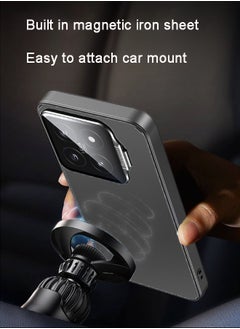 GKK Xiaomi 14 Case Cover with Camera Len Full Coverage Lens Film and Foldable Phone Kickstand Holder Anti-scratch Back Cover Magnetic attraction Holder Funtion Frosting Metal Cover Shockproof Accessory  - Image 3