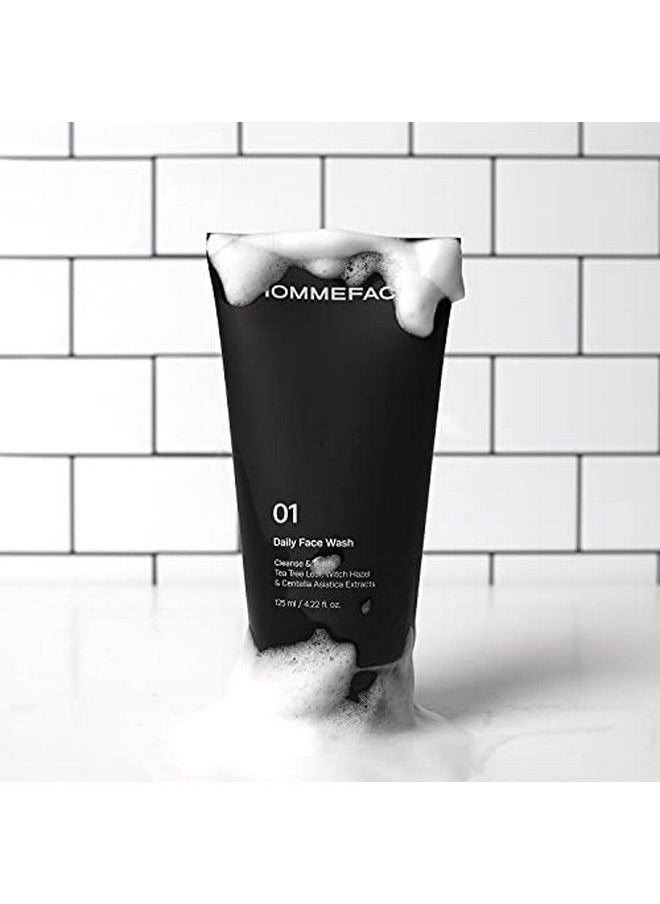 HOMMEFACE Daily Face Wash For Men 4.22 Fl. Oz. Gentle Facial Cleanser For Deep Cleansing & Purifying With Collagen Witch Hazel & Cica Extracts Vegan  - Image 3