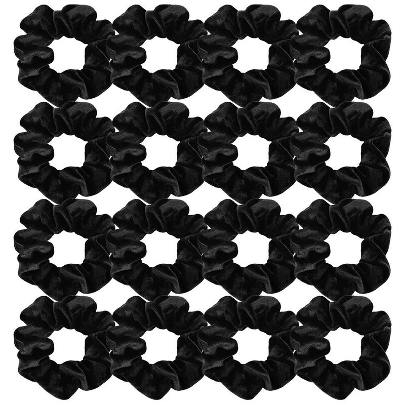 Semato 16 Pack Black Velvet Scrunchies for Hair Scrunchy Hair Ties Ropes for Women or Girls Hair Accessories