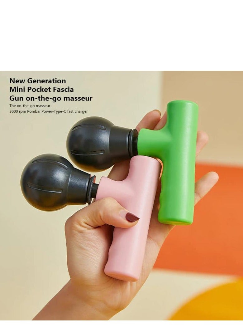 Generic Electric Mini Fascial Gun Professional Portable Massage Gun Back Massager Guns For Pain Relief Body Neck Relaxation Massager（Pink）  - Image 2