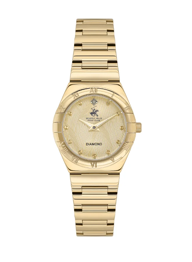 بيفرلي هيلز بولو كلوب Polo Club Women's Watch, Analog Display and Metal Strap - BP3611X.110, Gold