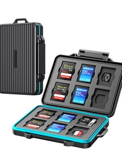 erorex 24 Slots SD Card Case Holder, Memory Card Case Water-Resistant Anti-Shock Memory Card Case for SD/Micro SD SDXC SDHC TF Card Carrying Storage Organizer Protector Cover with Labels&Carabiner  - Image 1