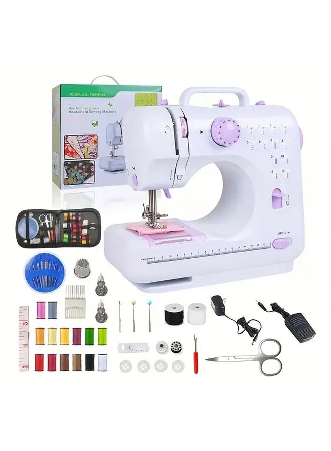 White Versatile Sewing Machine With US Plug For Clothing Curtains Pillows Crafts - Image 1