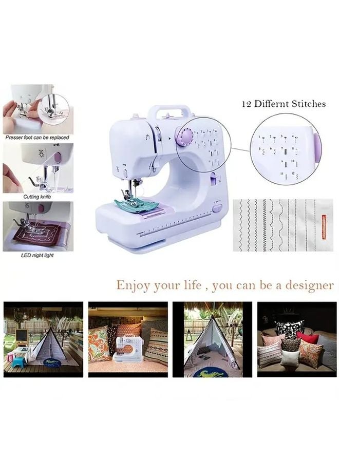 White Versatile Sewing Machine With US Plug For Clothing Curtains Pillows Crafts - Image 4