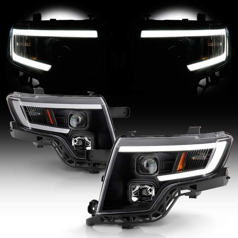 ACANII For 20072010 Ford Edge LED Tube Style Black Housing Projector Headlights Headlamps Assembly Driver Passenger