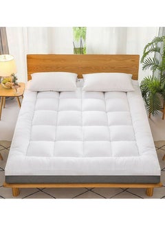Full Mattress Pad / Cotton Quilted Fitted Cooling Mattress Topper with Soft Snow Down Alternative Fill, Breathable Mattress Protector