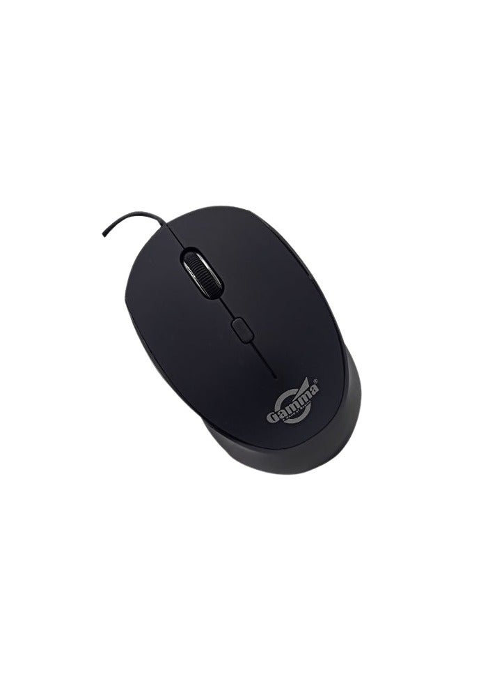 Gamma GMS105 USB Mouse – Sleek Black Design | Advanced Technology | Exceptional Performance | Ultra-Lightweight