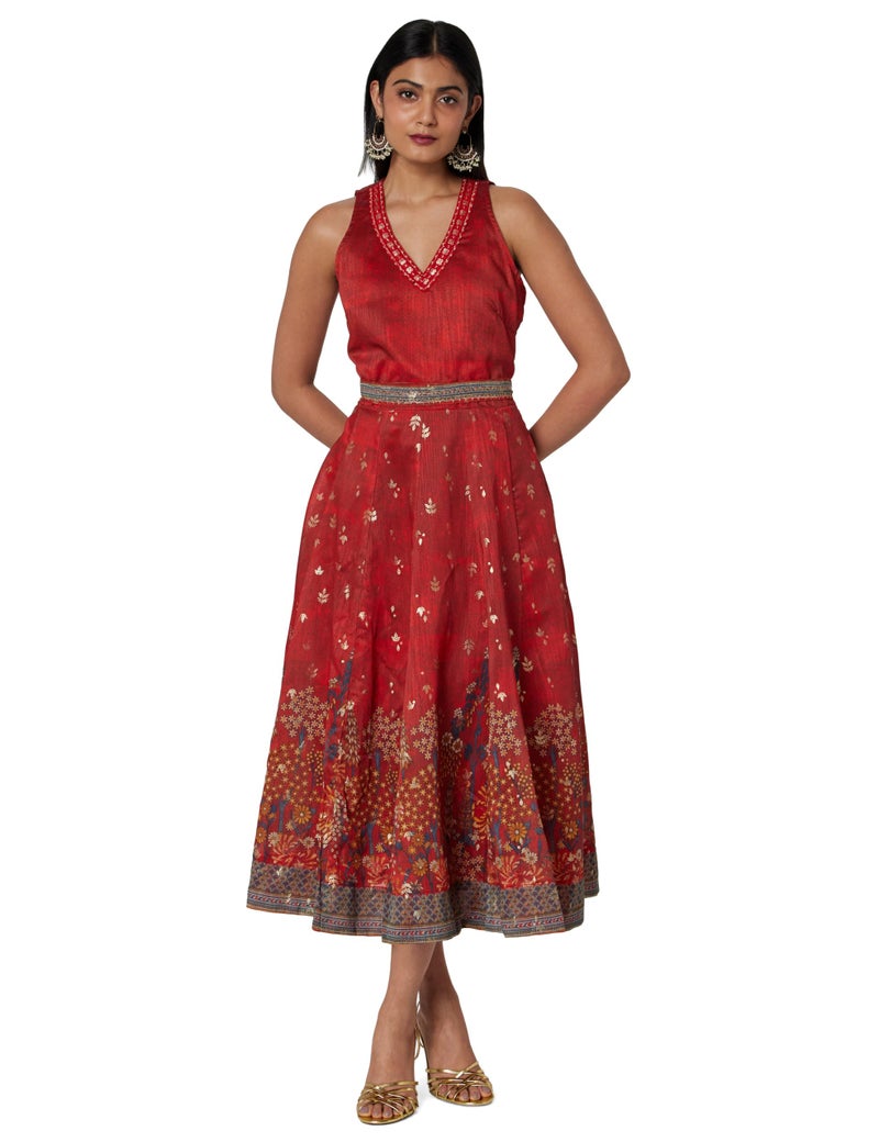Biba Women's Red Dupion Dress Dress_40 - Image 1