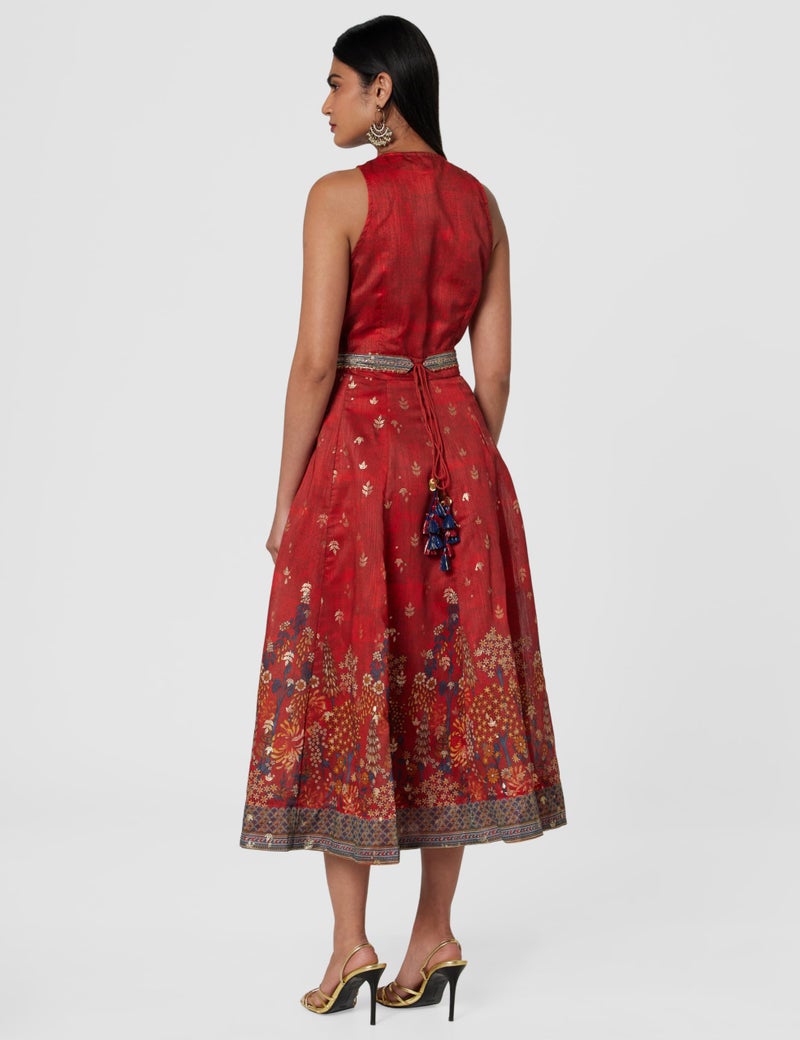 Biba Women's Red Dupion Dress Dress_40 - Image 3