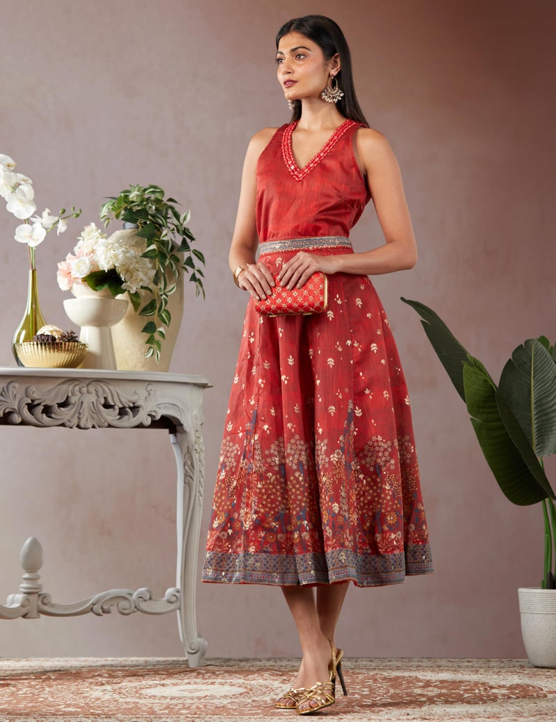 Biba Women's Red Dupion Dress Dress_40 - Image 2