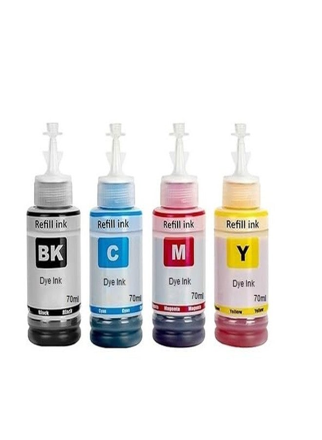 Hynear Refill Ink Bottle Set Suitable for 2570S All in One Printer Black, Cyan, Magenta & Yellow (70ml X 4 Bottle) - Image 1