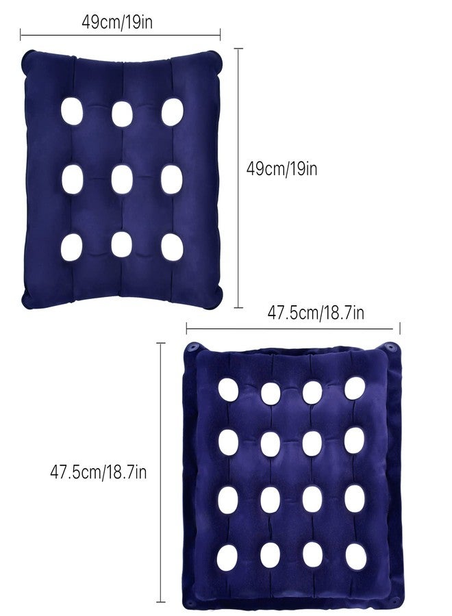 Worldity 2 Pack Inflatable Seat Cushion & Back Cushion Set, 16 & 9 Porous Design with Hand Pump for Pressure Relief, Portable Comfort Waffle Cushion for Wheelchair, Office Chair, Car Seat and Travel - Image 3