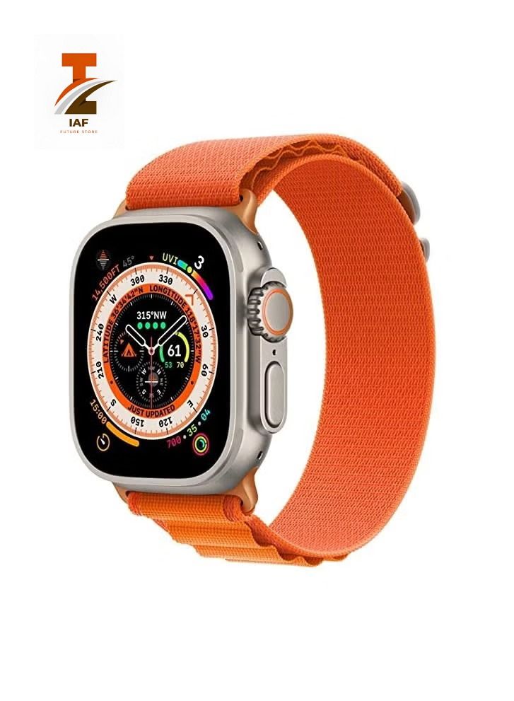 إيف حزام ساعة نايلون رياضي بحزام ألبي لساعة فائقة 49 مم / 45 مم / 44 مم / 42 مم برتقالي - Image 1