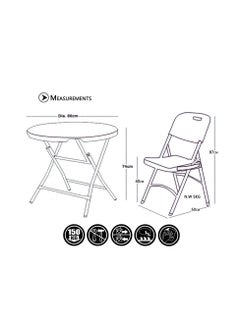 SunBoat Commerce 5-Piece Folding dining furniture set [Outdoor & Indoor] 80cm table with four red chairs  - Image 5