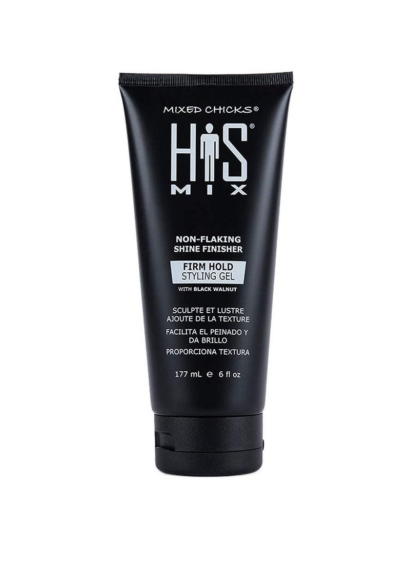 Mixed Chicks - Mixed Chicks HIS MIX Shine Finisher Firm Hold Hair Styling Gel for Men, 6 fl. oz. / 177 ml. - Image 1