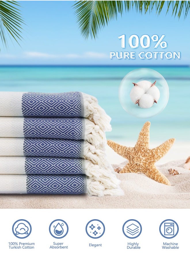 HomarKet Turkish Beach Towel 100% Cotton Peshtemal Travel Camping Bath Sauna Beach Gym Pool Blanket Gift Quick Dry Sand Free Beach Towel  - Image 3