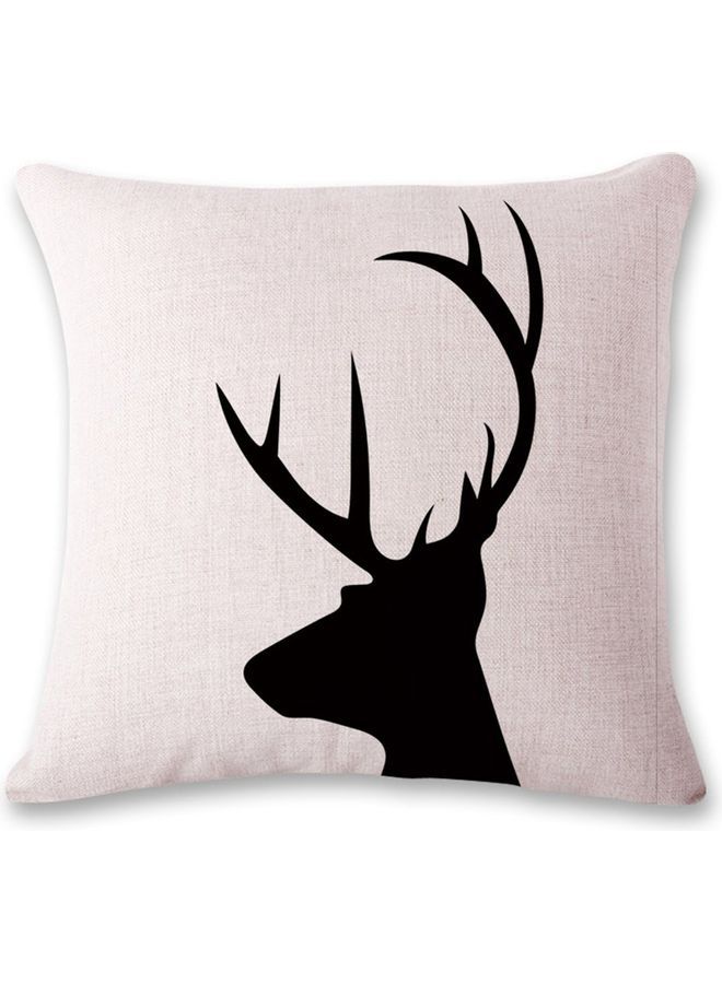 NIBEMINENT Deer Printed Cushion Cover White/Black