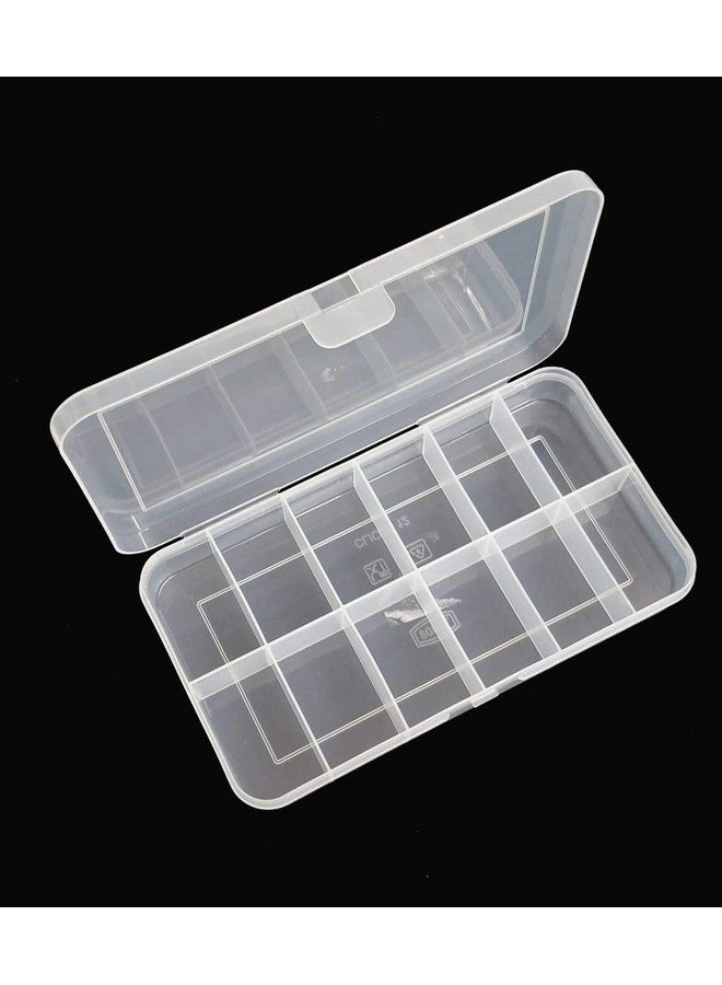 CSM Pack of 2 Big Jewelry Case Organizers Multipurpose Plastic Storage Box with Dividers 12 Grids, Transparent (Pack of 2 Boxes,Rectangular) - Image 4
