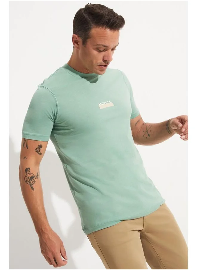 جون June Men Printed T-Shirt Light Green